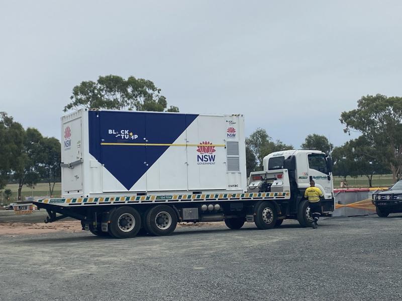 Solarator delivered onsite on a flatbed truck